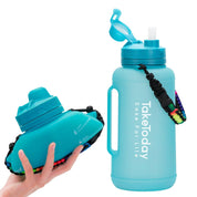 68oz Collapsible Water Bottle with Straw Lids & Paracord Handle - TakeTodayLife