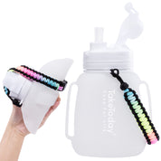 40oz Collapsible Water Bottle with Straw Lids & Paracord Handle